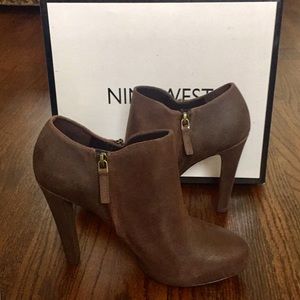 Nine West Bonnie Round Toe Leather Bootie
